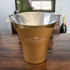Moet Chandon Champagne Metal Ice Bucket Drinks Cooler Silver and Gold
