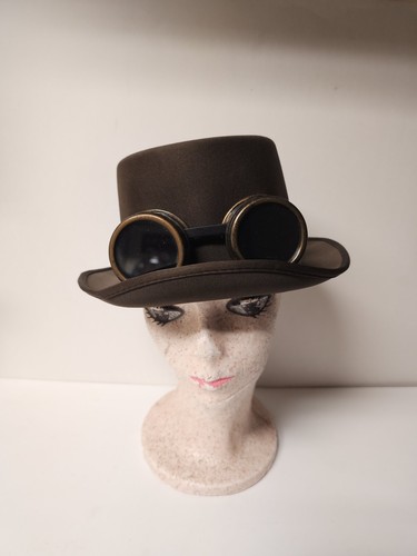 Steampunk hat with goggles - steampunk,