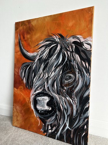 Original highland cow painting - original,