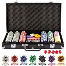 300 Piece Texas Holdem Numbered Poker Chips Set with Number  Christmas Gift New