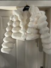 White Faux Fur Cropped Jacket