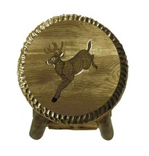Zeckos Rustic Handcrafted Wooden Carved Deer Bar Stool 24 in.