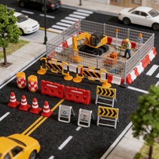 14Pcs Miniature Traffic Road