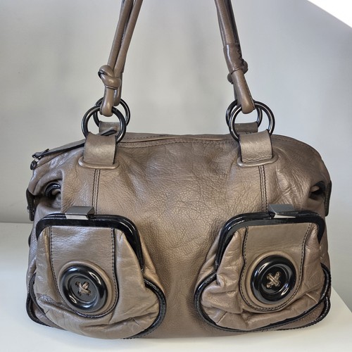 Mimco iconic button bag taupe - button,
