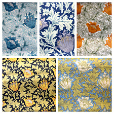 William Morris Fabric Cotton Vintage Victorian Floral Material 150cm wide