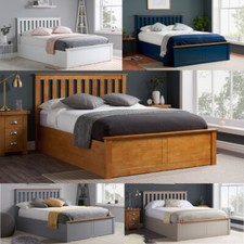 Wooden Ottoman Bed, Phoenix Storage Bed 5 Colour, 3 Size and 4 Mattress Options