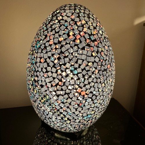 Mosaic egg table lamp black - egg,