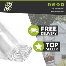 250G CLEAR POLYTHENE PLASTIC SHEETING 4M WIDE - Garden, Weeds, Gravel, DIY