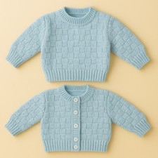 Easy Knit Baby Cardigan and Sweater Set Knitting Pattern Only in DK 12-22"