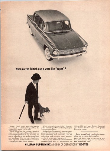 1962 print hillman - ad, super