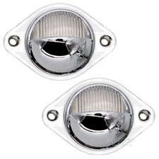 2x Universal LED License Number Plate Light Car Truck Trailer Electroplate Shell