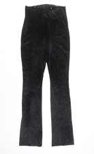 Zara Women's Black Flared Animal Print Trousers