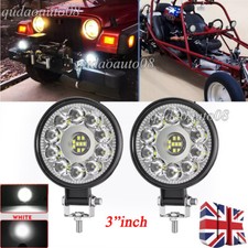 2X Round LED Work Light Spot Lights Truck Off Road Tractor Camper Van SUV 12-24V