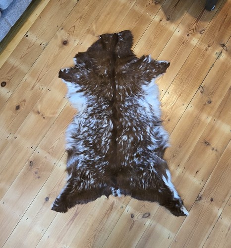 Handmade goat hide rug - hide,