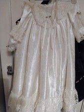 Christening Gown Silk Cream 12/18 Months Amazing Condition Comes With Bonnet