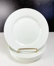 6 Wedgwood Nantucket Salad Plates 8.25” White Embossed Basket Weave