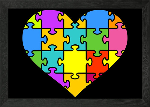 Jigsaw puzzle heart framed - jigsaw,