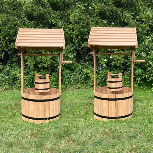 Garden wishing well - well, wooden