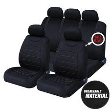 FOR NISSAN QASHQAI (2014-ONWARDS)- 9PC BLACK SEAT COVER SET CAR VAN