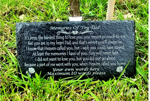 Personalised memorial slate