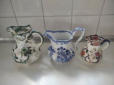 3 Masons Ironstone Chartreuse Willow Mandalay Jugs