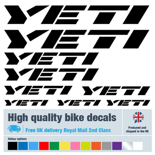 Yeti bike labels decals with - decals,