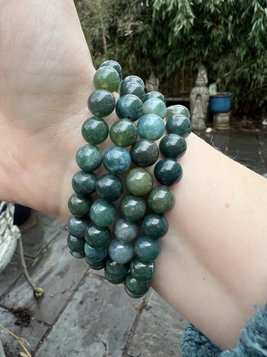 Green moss agate - green,