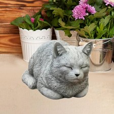 Outdoor Cat Statue Sleeping Cat Sculpture Outsides Housewarming Outside Decor