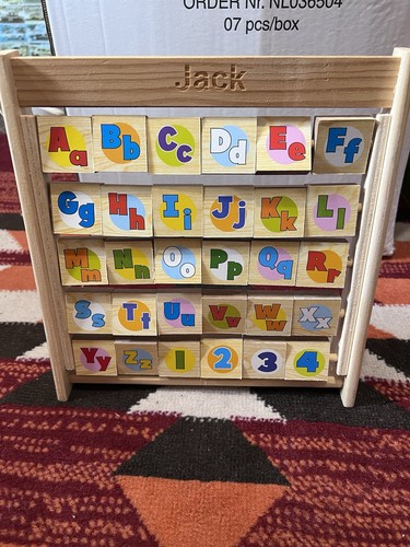 Wooden alphabet abacus - alphabet,
