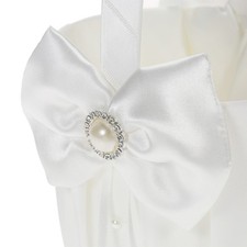 White Satin Ring Bearer Pillow