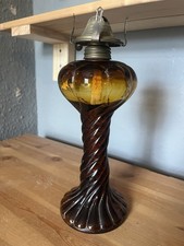 Vintage Swiss Paraffin Glass Lamp Fully Functioning With Wick Good Condition