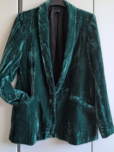 Green crushed velvet jacket - velvet, uk