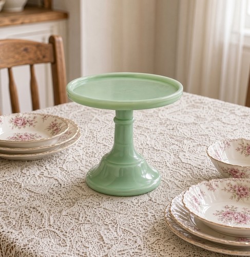 Jadeite cake stand - 6", plate