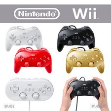 Classic & Pro GamePad Controller ORIGINAL Nintendo Wii Black, White, Red, Gold