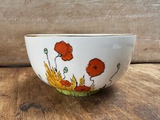 Crown Ducal Sugar Bowl, Poppies, Handpainted, Bone China