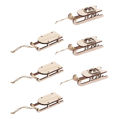 6pcs wooden sleigh - 6pcs,