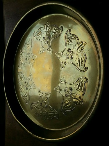 Art nouveau brass tray charger - art,