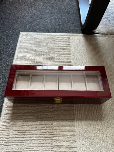 Wooden watch box slot glass - box, 6