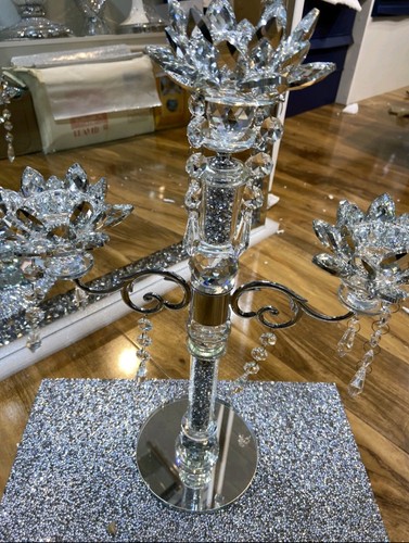 Crushed diamonds candle holder - crushed,