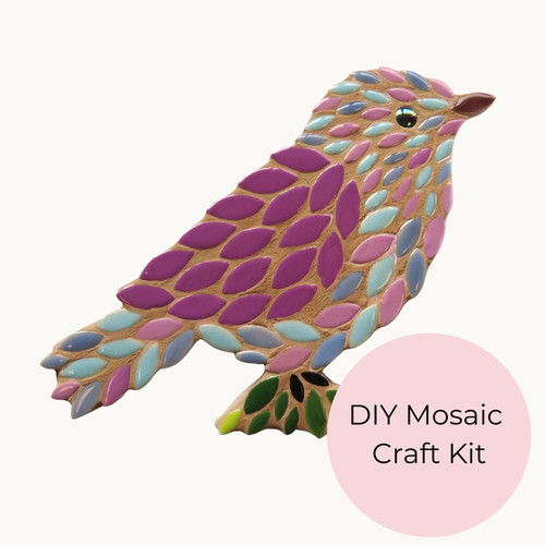 Freestanding bird mosaic kit - freestanding,