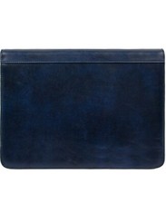 Leather Portfolio Folder A4 Document Case Handmade Organizer Black - Time