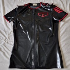 mens Large uk black red latex