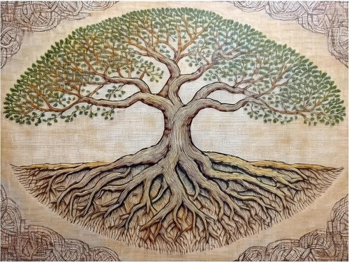 Tile mural tree - tile, of