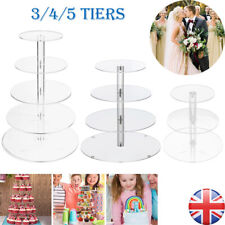 3/4/5 Tier Round Cupcake Stand Dessert Tower Clear Acrylic Display Cake Stand