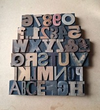 Vintage WOODEN Letterpress PRINTING BLOCKS 4.2cm High. Choose Your Letter.
