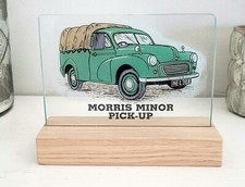 Stained Glass Morris Minor Pick Up & display stand other colours available