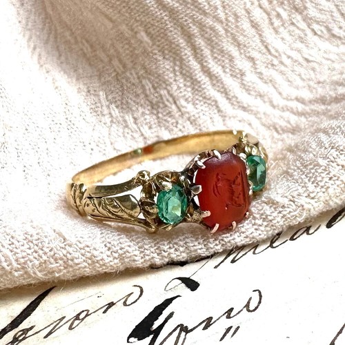 18k intaglio ring antique - 18k,
