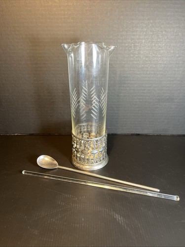 Vtg silverplate clear glass - clear,