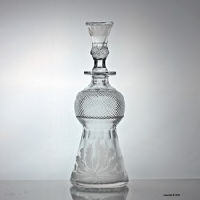Edinburgh Crystal Thistle pattern tall decanter and stopper