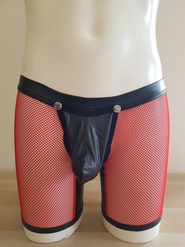 Mens mesh leather look - mens,